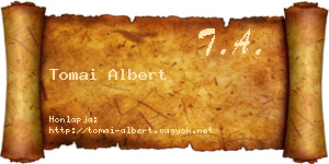Tomai Albert névjegykártya